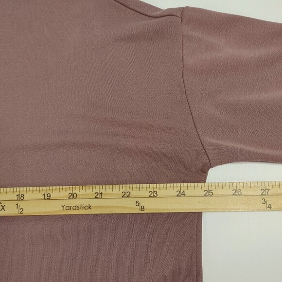 J Jill Pure Jill Top Womens Medium Pink Modal Blend V-Neck 3/4 Sleeve Sweatshirt - Picture 6 of 9